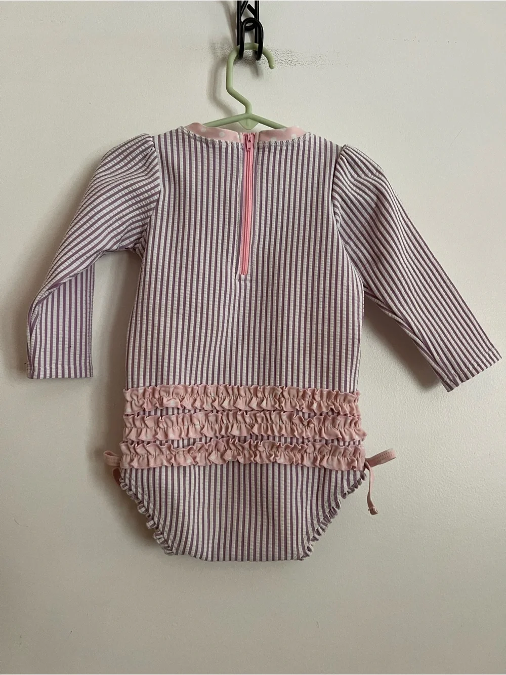 Ruffle Butts purple striped swimsuit
